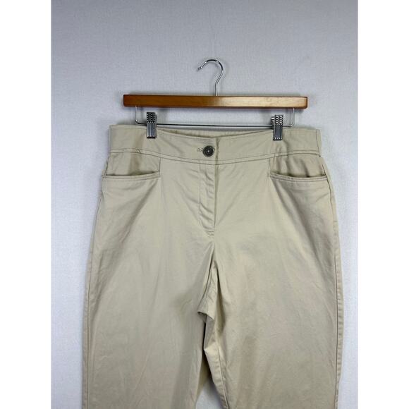Woman's Sag‎ Harbor Stretch Cotton Khaki Tan Capris - Size 12 Casual Classic - Picture 2 of 10